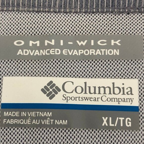 Columbia Performance Fishing Gear Lg Slv Omni Wick Shirt Blue Gray Sz XL NWOT - Picture 14 of 16